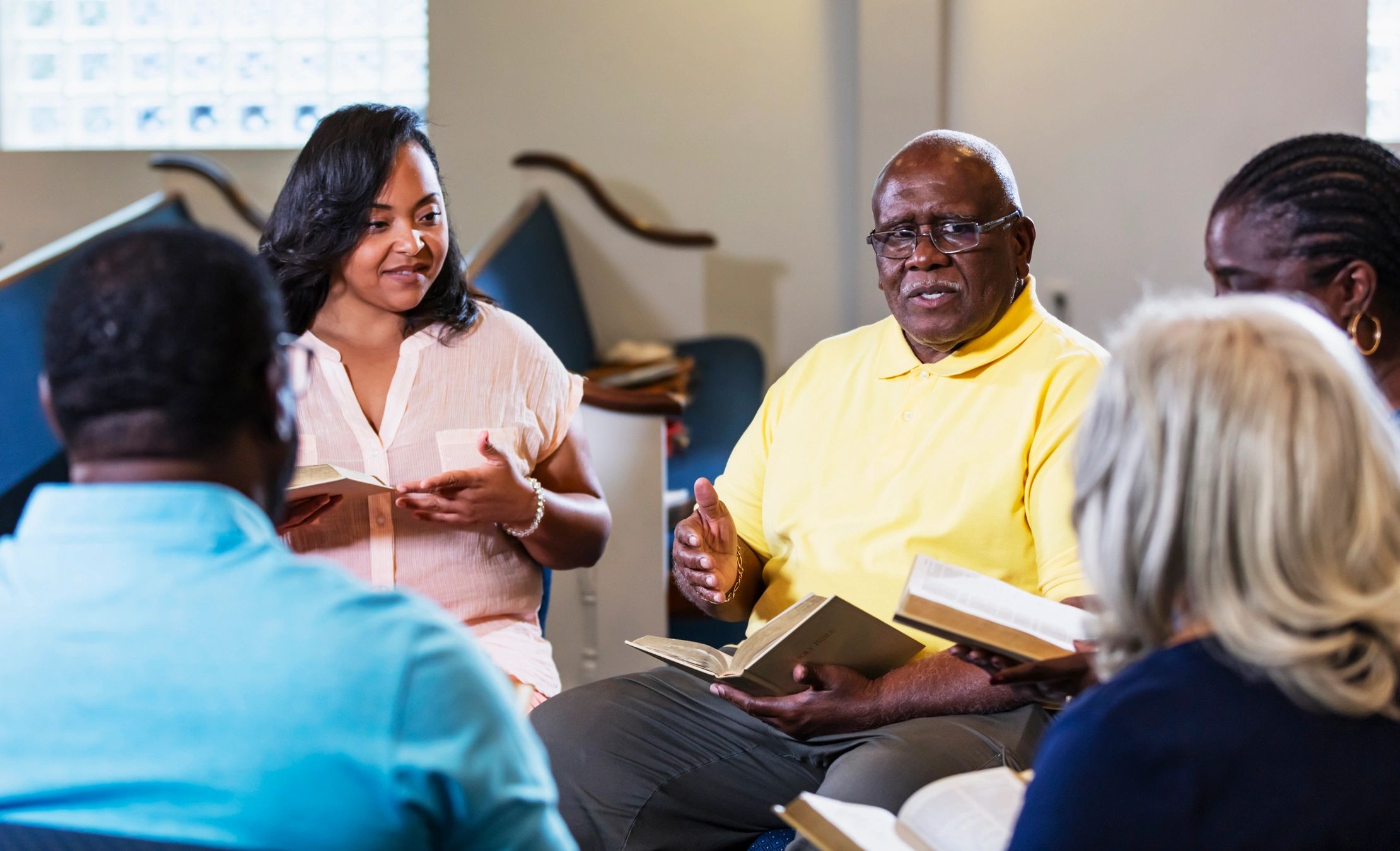Group gathered for Bible study discussion