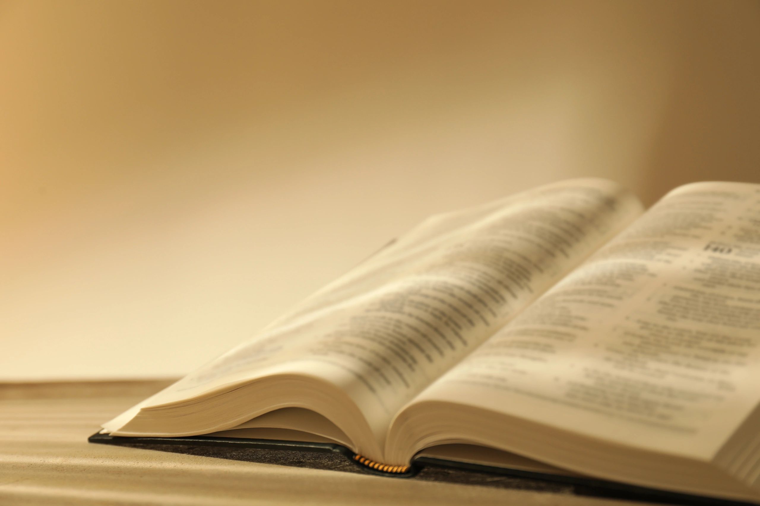 Open Bible on a table